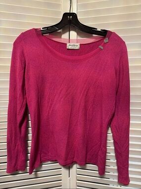 Women's Fuchsia Scoop Neck Sweater